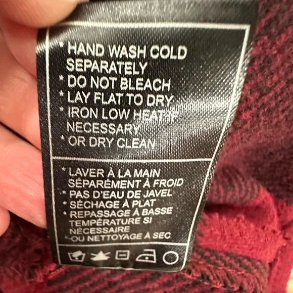 BB Dakota Anthropologie Eldridge Buffalo Plaid Jacket Shacket Dark Red Large - Picture 11 of 16